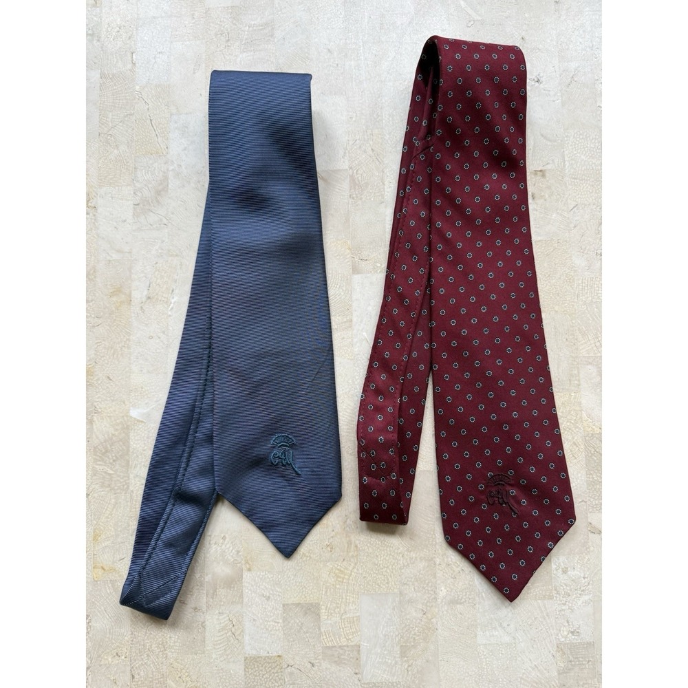 Vintage 70s Countess Mara Satin Blend Red and Blue Neckties Classic Career Tie